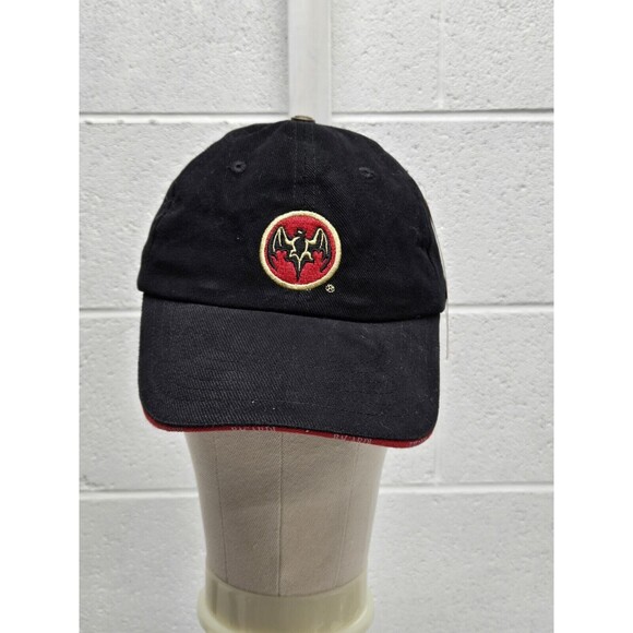 NWT Barcardi Rum Black Baseball Cap Bat Logo 100% Cotton Dad Hat ~ NEW! - Picture 1 of 7